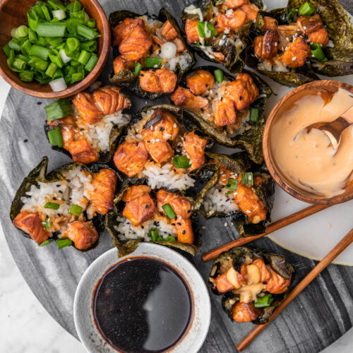 Cheesy Salmon Sushi Bake Recipe in 30 Minutes