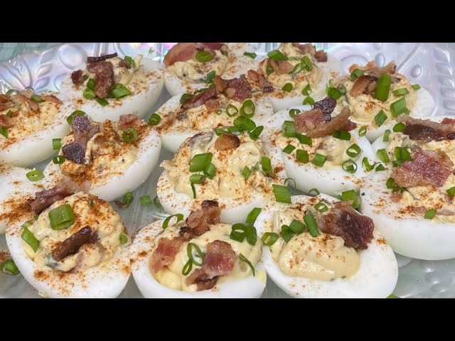 Loaded Deviled Eggs Recipe with Cheese and Herbs